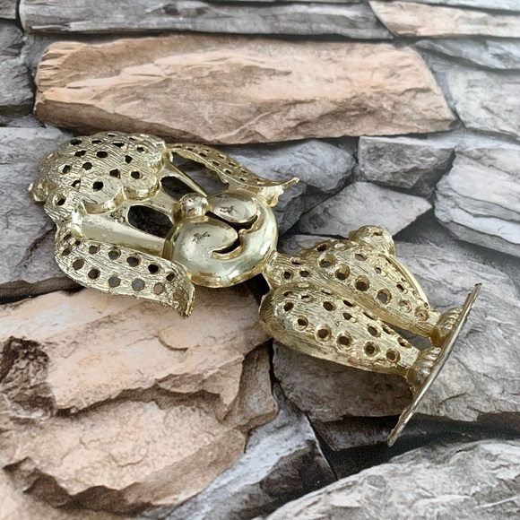 Vintage Signed TORINO Gold Poodle Dog Earrings Holder Accessories Display Stand - Picture 4 of 5